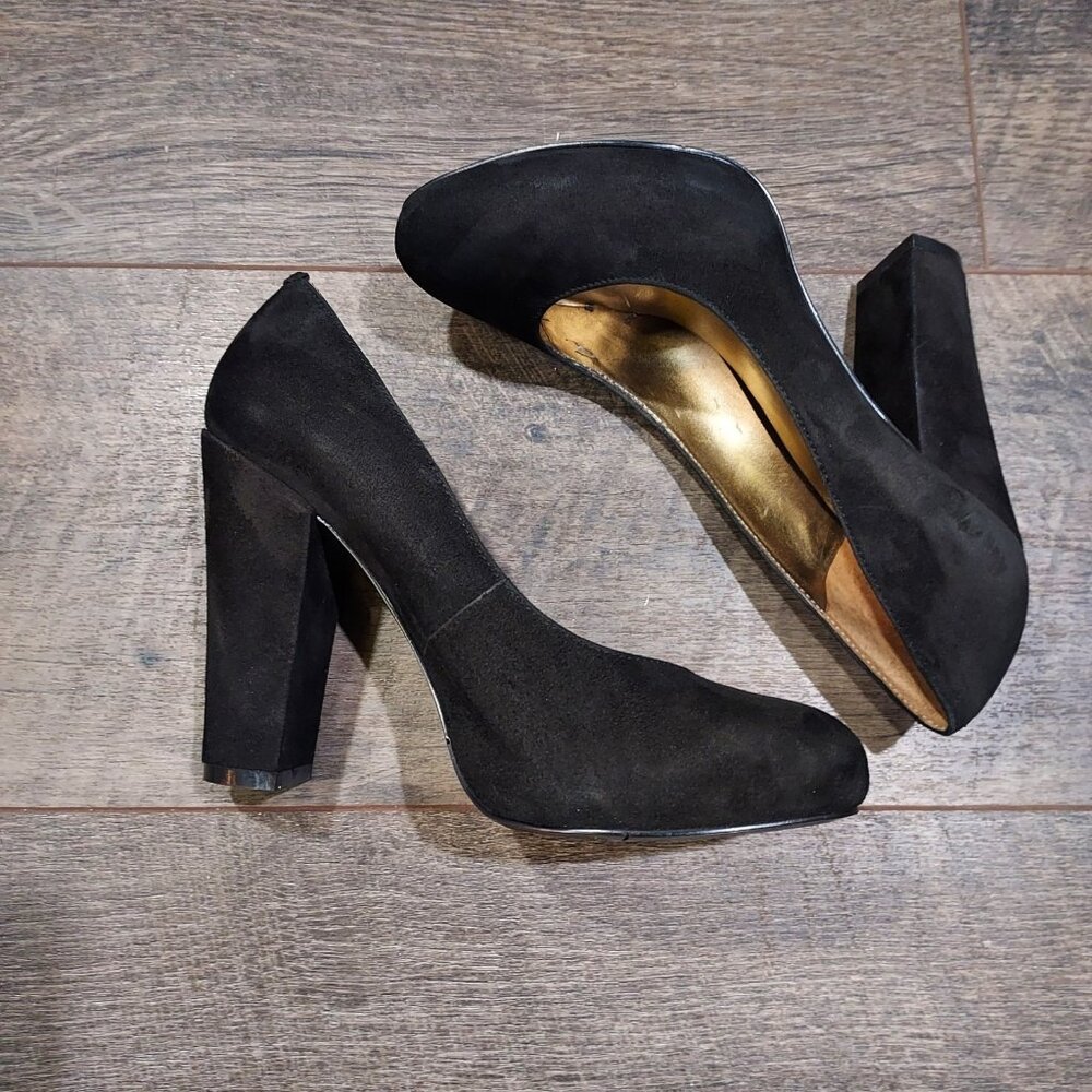 Nine West Women Devika Black Suede Pumps US Size 7.5 Dressy Event Office - Picture 10 of 11